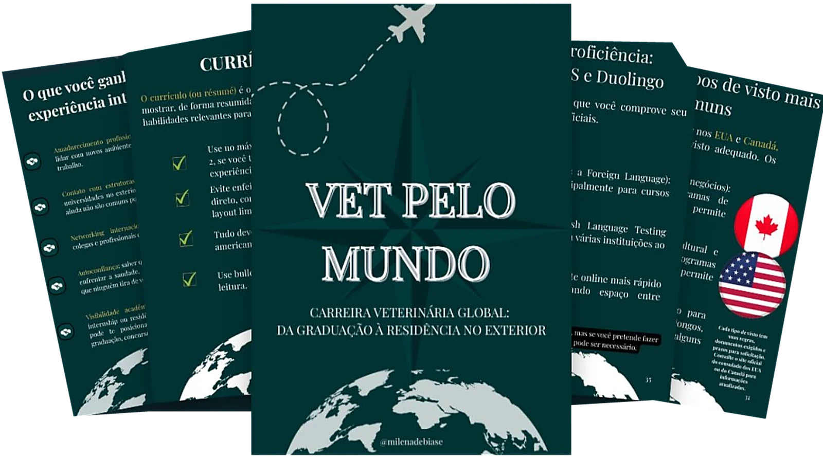 Ebook Vet Pelo Mundo com algumas páginas internas abertas atrás da capa